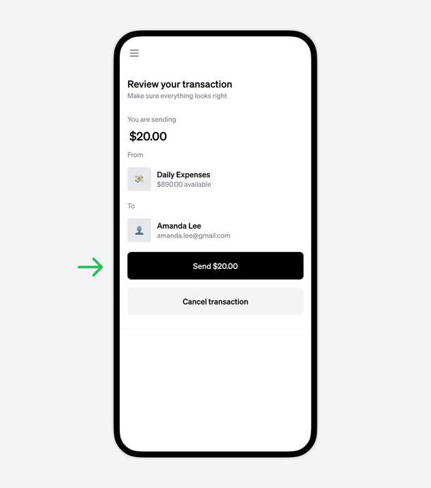 Confirm the transaction
