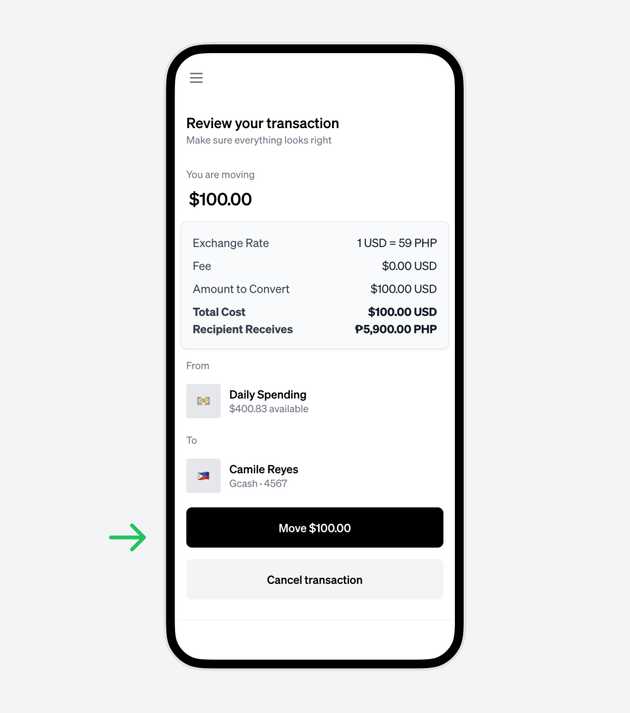 Confirm your transaction
