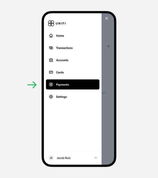 Revealing the navigation menu